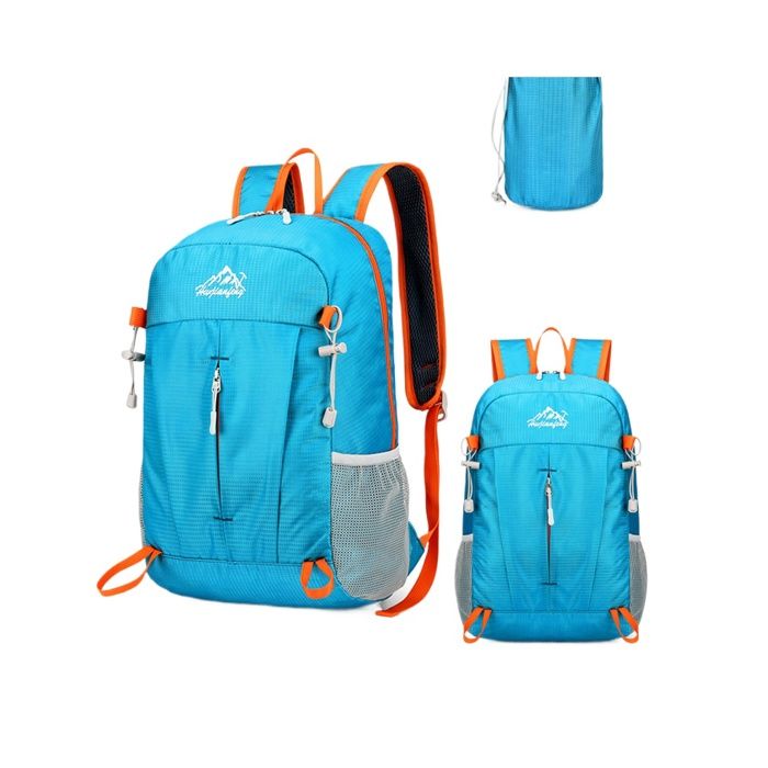 Sac à dos pliable et compact grande capacité portable léger pour randonnée trekking cyclisme sport et voyage，Light Blue