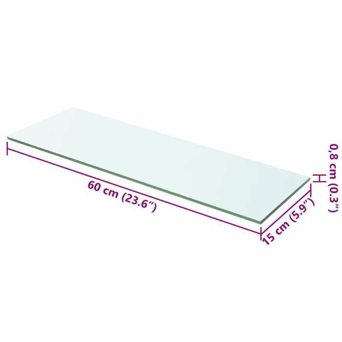 Panneau détagère - Meuble étagère - verre - transparent - 60 x 15 cm - Meuble de rangement FR171727