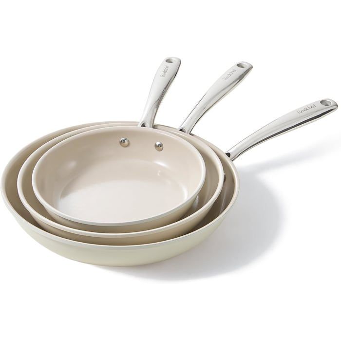 Set De 3 Poêles À Revêtement Céramique Pour Induction 20/24/28 Cm Pour Tous Les Types De Plaques De Cuisson-Sans Ptfe-Sans Pfas-Sa