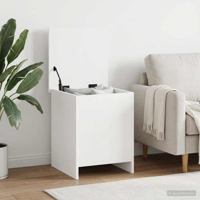 vidaXL Coffre de rangement Blanc 40 x 40 x 50 cm Bois dingénierie 8011243