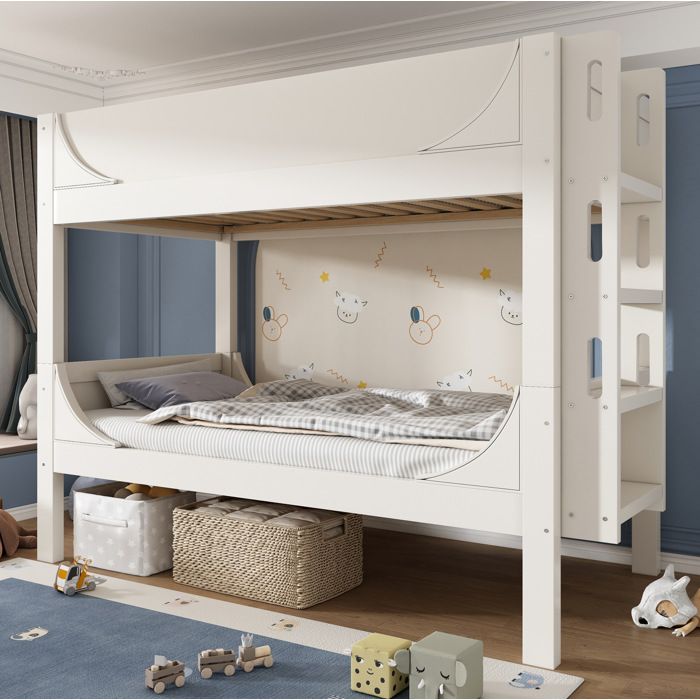 Lit superposé convertible 90 x 200 cm - blanc - échelle réversible - EN 747-1:2024