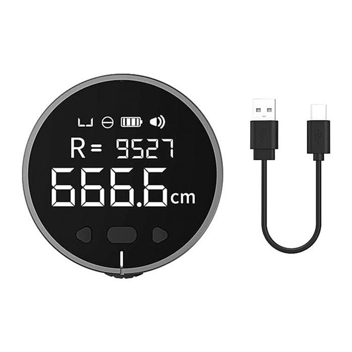 Ruban à mesurer numérique électronique règle numérique à écran LCD outil de mesure de longueur rechargeable (noir)