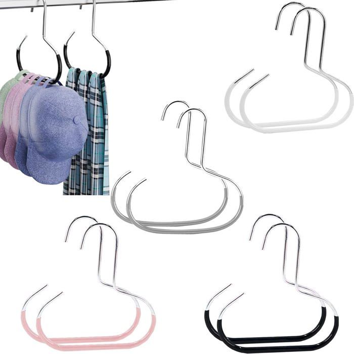 8PCS Multifonction Ceintres Rangement pour Chapeaux Cintre Antidérapant Cintre Pantalon Porte Foulard Portant a Cintre