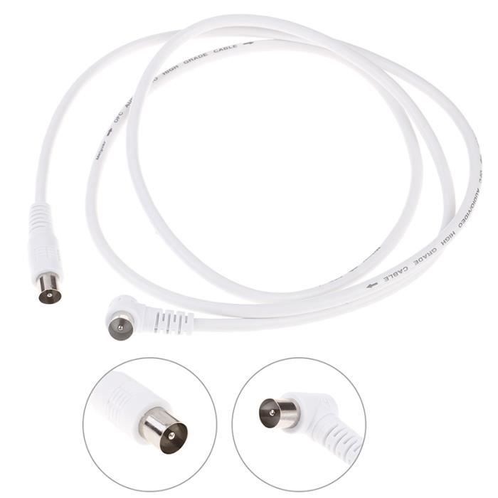 Câble D'extension RF Mâle Vers Femelle - 0,5 Mètre, Pour TV TNT, Antenne, Décodeur - Noir