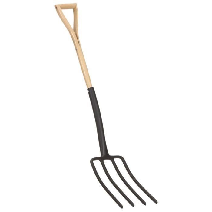 Fourche à Creuser Jardin Acier Carbone - Outil De Jardinage Robuste Pour Bêcher Et Retourner La Terre