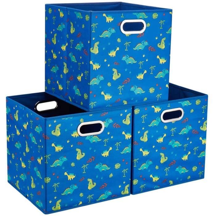 Panier Cube De Rangement Mangata 33x33 Cm - Boîte Tissu Pliable Pour Étagère, Armoire Ou Dressing | Lot De 3