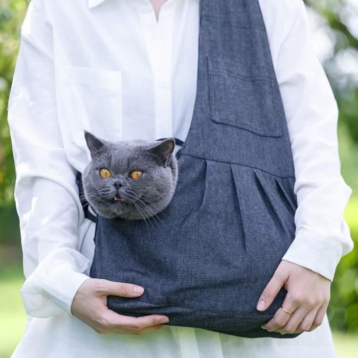 Sacs De Transport Bandouliere Pour Chien Confortable Sac A Bandouliere Voyage Pour Chat Petit Chien Chiot Noir Cdiscount