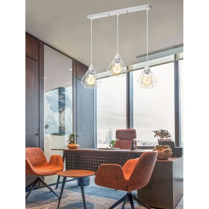 Fusion Suspension Luminaire design Moderne 3 Lampes Lustre forme Diamant  Mini en Métal Doré pour Cuisine Salon - Cdiscount Maison