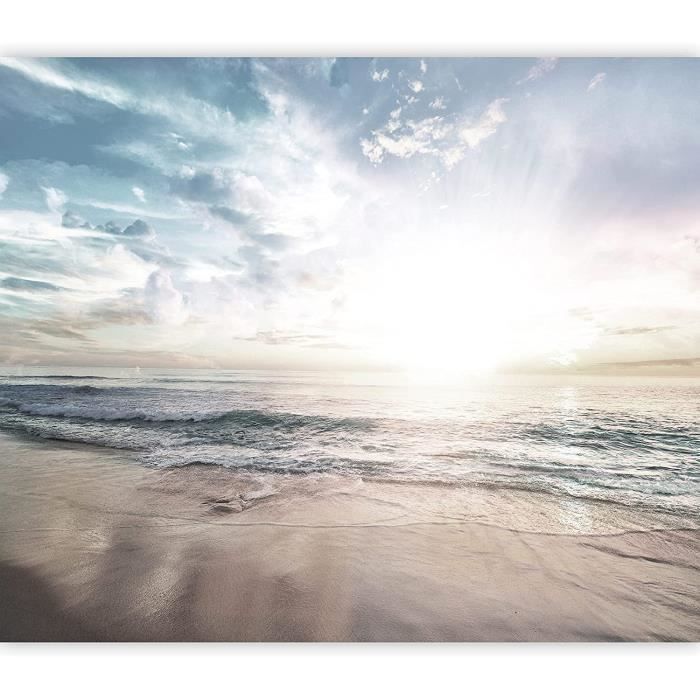 Papier Peint Intissé Adhésif "MER PAYSAGE" - Trompe-l'œil Photo Mural, Design Moderne, Pour Toute Pièce