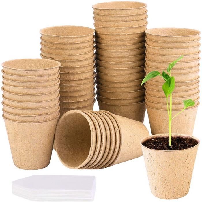 Shunli-60 Pots à Semis En Fibre Biodégradable De 8 5 Cm Pots De Tourbe