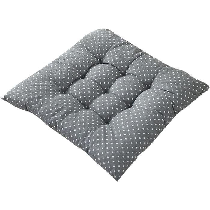 Coussin D'assise Confortable Et Respirant 50x50x10cm - Pour Chaise, Bureau, Jardin, Intérieur Et Extérieur (Gris)