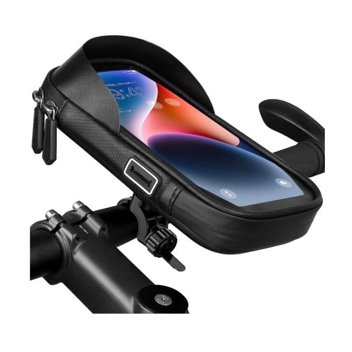 Support Telephone Moto Etanche, Universel Support Telephone Velo Scooter Détachable 360° Rotation Avec Écran Tactile Et Pare Soleil, Porte Telephone