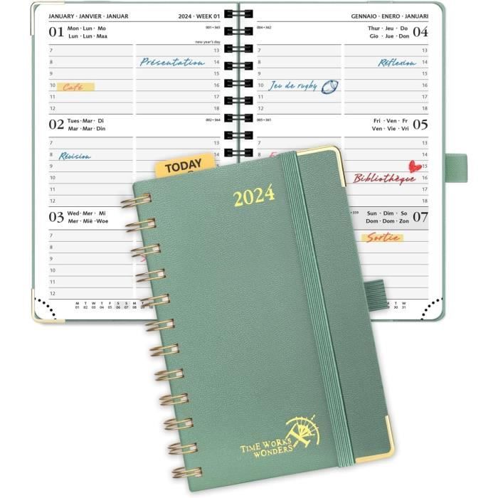 Agenda De Poche 2024 A6 Semainier 16 X 10,5 Cm, Petit Planner 12 Mois
