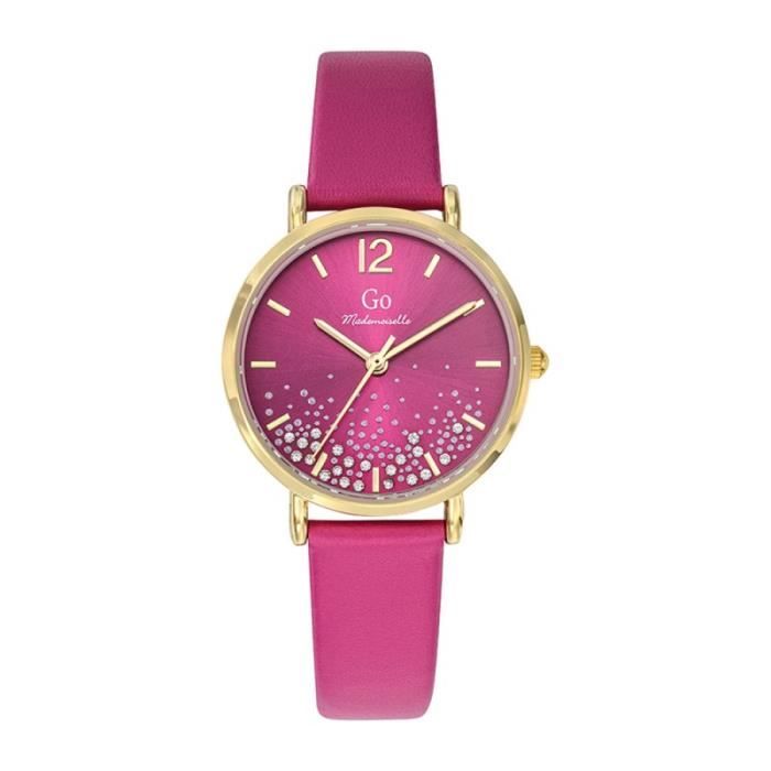 Go Girl Montre Femme Acier Doré Cuir Rose 699535 Achat/vente