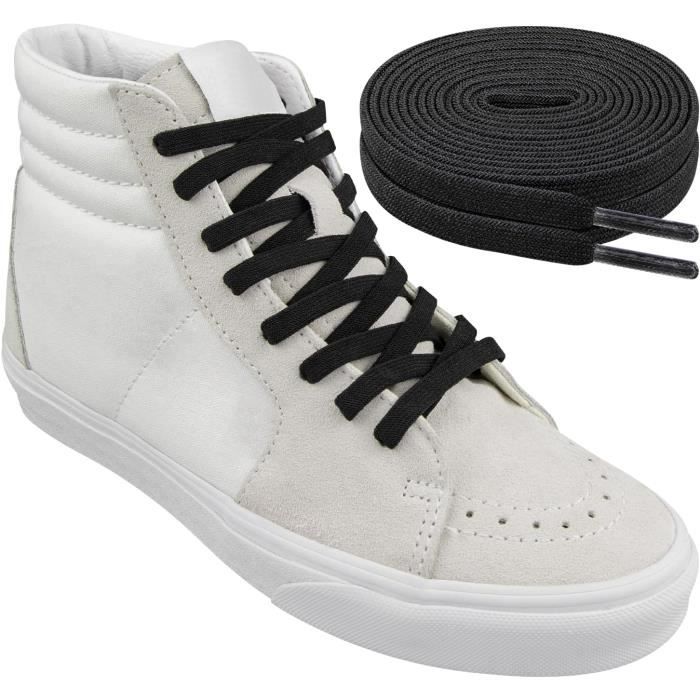 Lacets De Chaussures Elastiques Pour Vans Lacet De Rechange Plats Et Extensibles n19249 Noir Cdiscount Chaussures