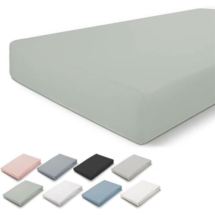 Drap Housse Jersey 100% Coton Pour Matelas Parc Bébé - Taille 75x95 Cm, élastique Intégré, Gris Clair