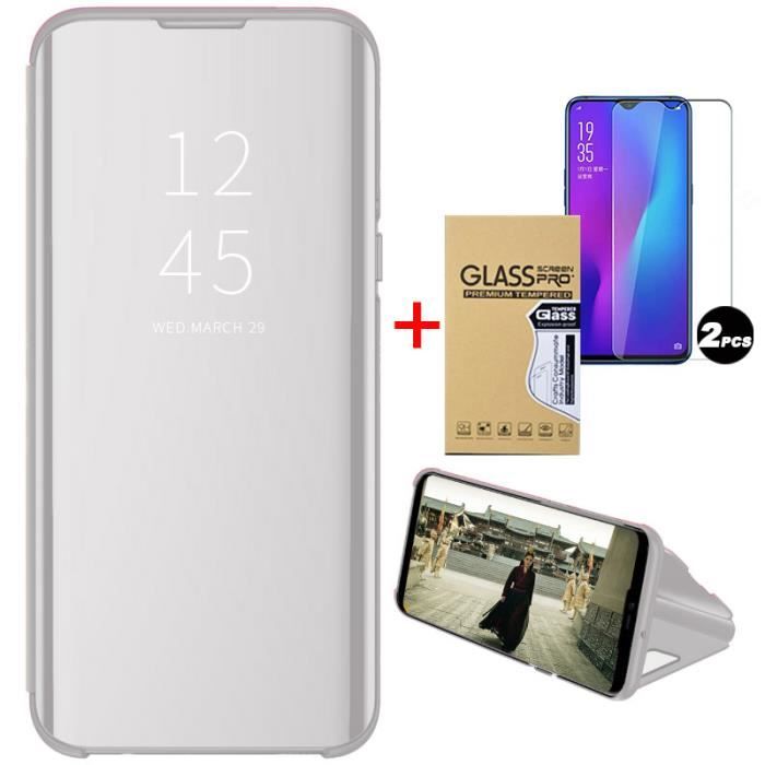 Xiaomi Redmi Note 14 Clear View Flip Case Miroir - Coque à Rabat Rigide PC+PU Cuir 360° Antichoc Clapet Hybrid Ultra Fine Cover (Argenté