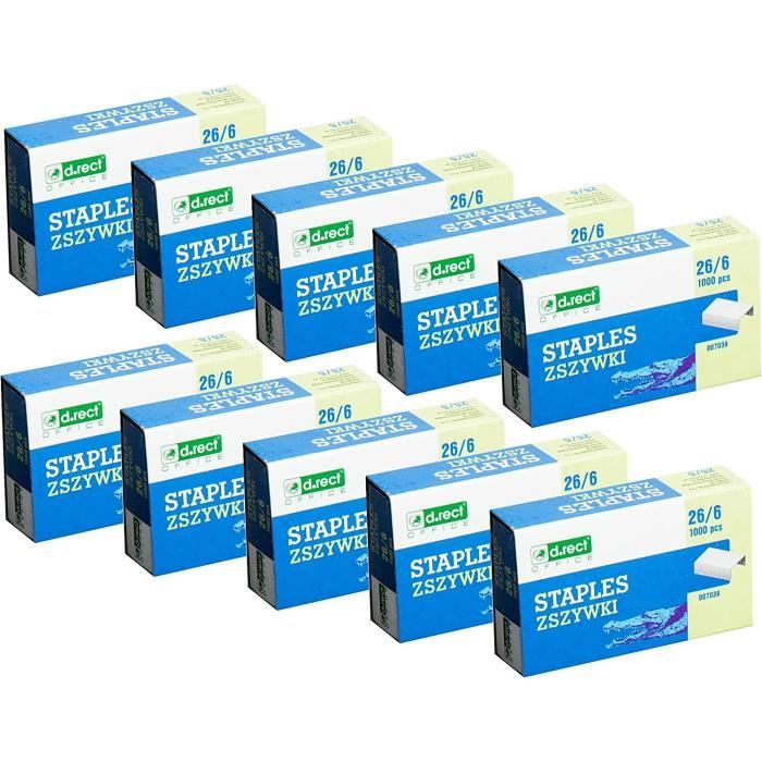 2000 Agrafes 26/8 Argentées Premium – Lot Solide Anti-Rouille Pour Agrafeuse Standard