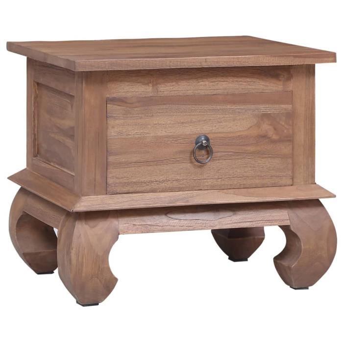 Meuble de chevet en bois de pin 2 tiroirs TURMERO - Decome Store