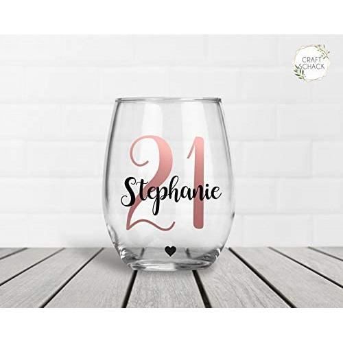 Livole Verre à Vin Sans Pied 'Plus De 39 Ans' 500 Ml - Cadeau Amusant 40e Anniversaire Incassable
