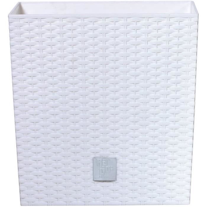Prosperplast Pot De Fleurs - D35 X 31 Cm - Blanc - Plastique