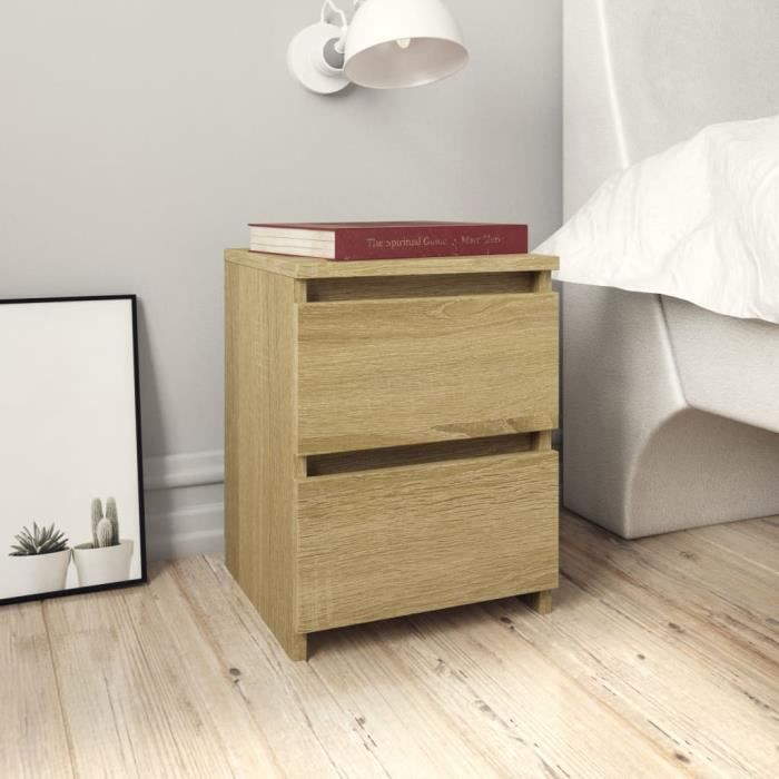 Home💧Industriel - Lot de 2 Tables de chevet Design Scandinave - Ensemble de 2 chevets décor -Table de nuit Meuble Armoire de 9809