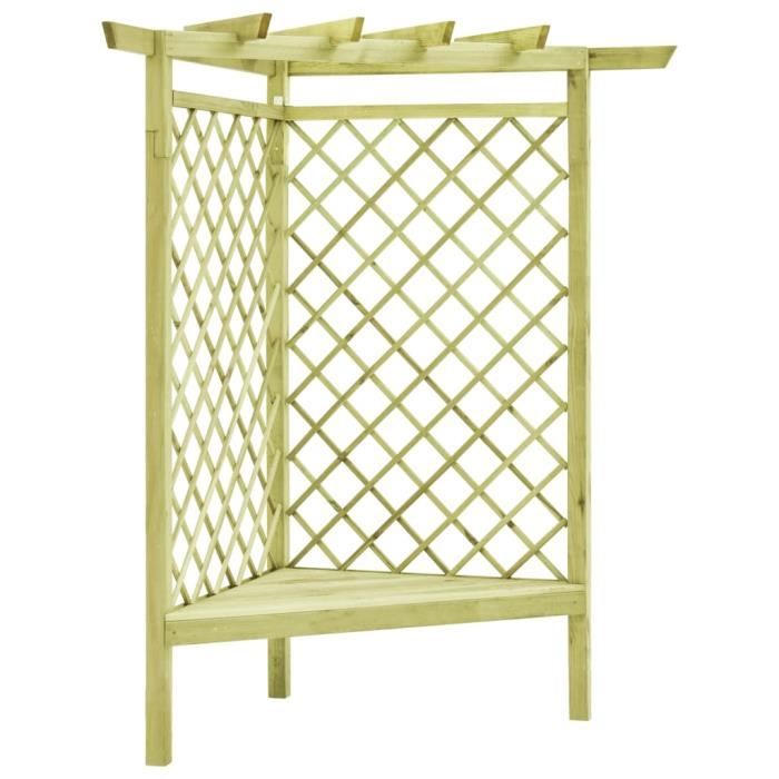 Pergola dangle avec siège 130x130x197 cm Pin imprégné