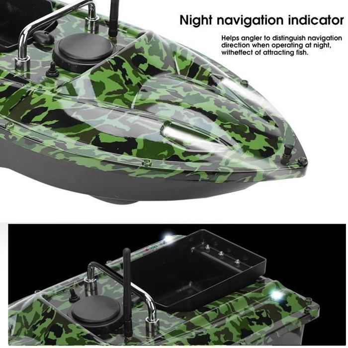Bateau Télécommandé Pour Pêche - Envoi D'appâts Et Filet (1.2kg De Traction), Batterie 18.000mAh