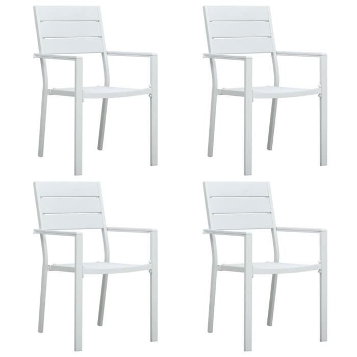 vidaXL Chaises de Jardin Lot de 4 PEHD - vue 2