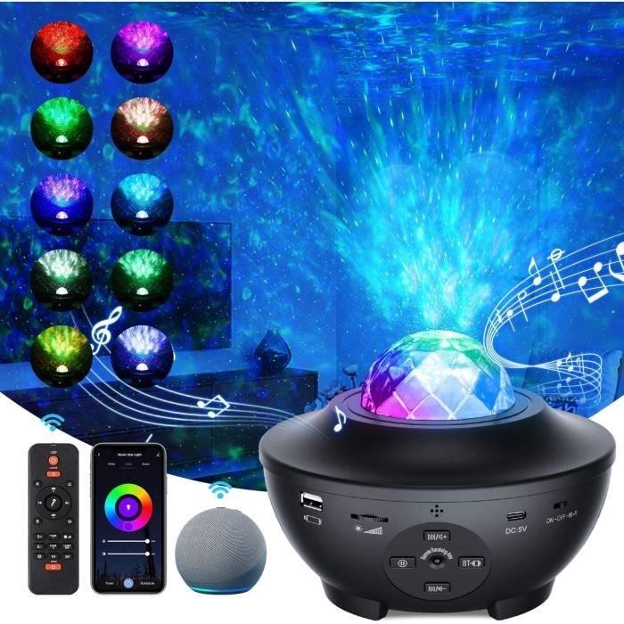 Projecteur Plafond LED LILOU à Vagues Avec Télécommande - Ambiance Relaxante Chambre