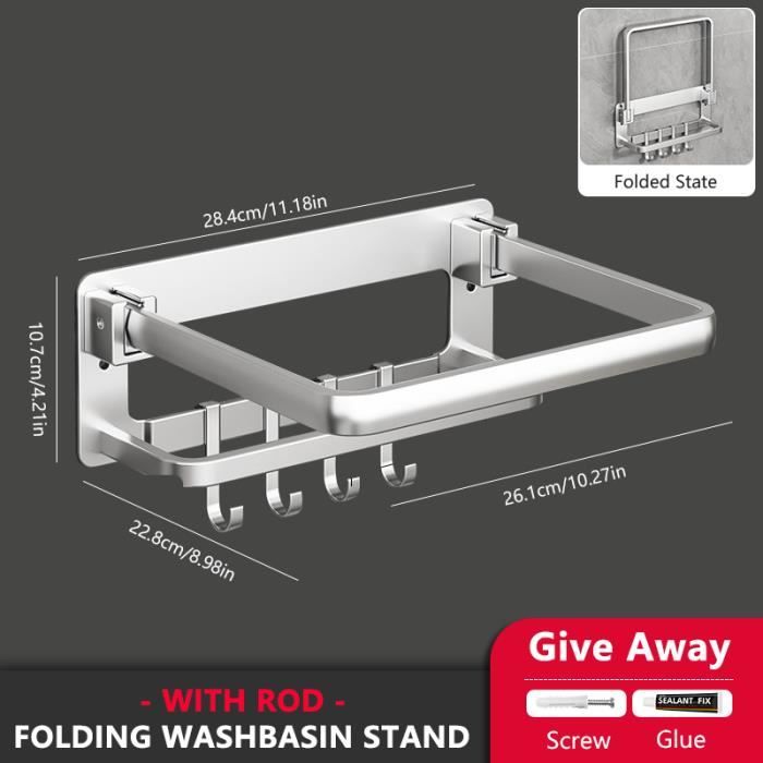 MIUPOO Lot De 2 Supports De Rangement Muraux Pliables