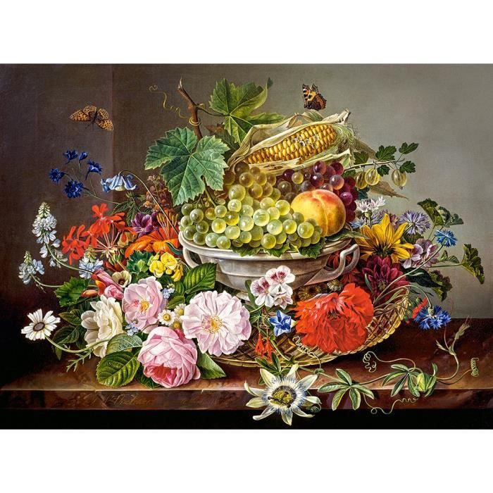 Puzzle 2000 pièces CASTORLAND Still Life with Flowers and Fruit