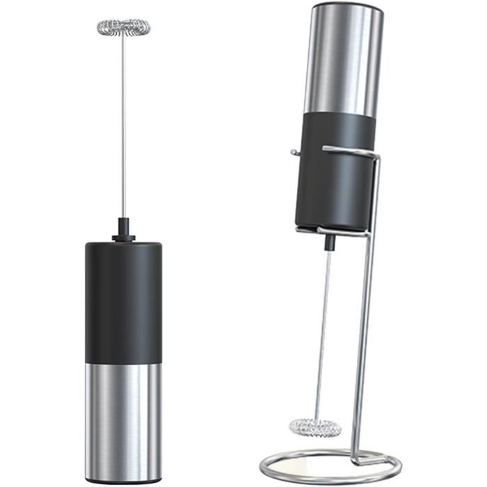 Mousseur à Lait électrique-Portable mini Mousseur avec support-Acier inoxydable 304-Lait, œufs