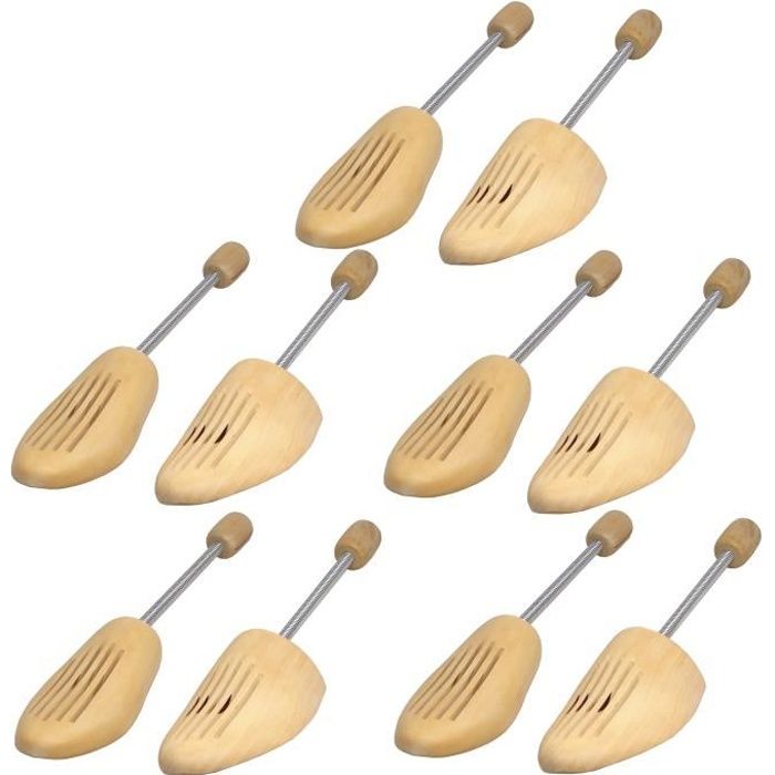 MOLOGART Lot De 2 Embauchoirs Réglables En Bois De Cèdre Pour Homme Rouge Brun
