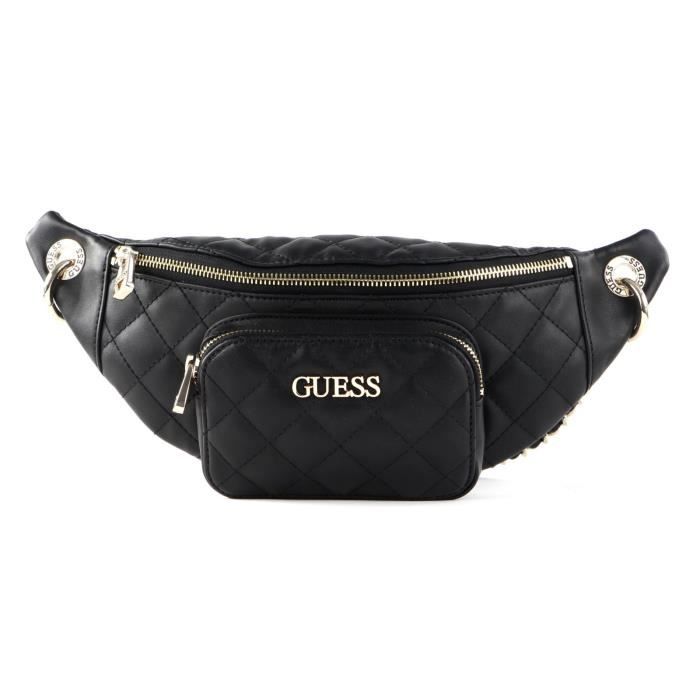 GUESS Illy Belt Bag Black [119701] sac banane banane Noir Cdiscount