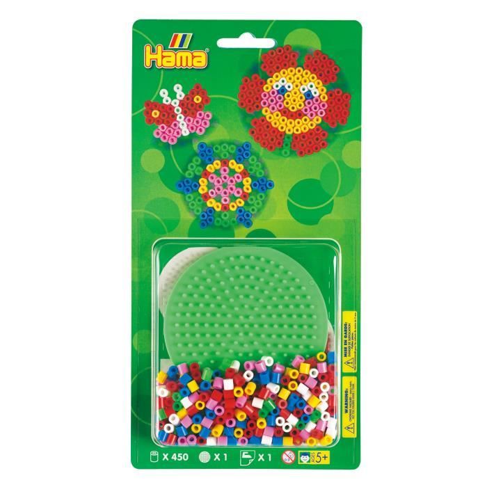 Hama Lot De 8 Plaques Midi – Perles à Repasser Carrées, 3 Modèles – Qualité UE, Dès 5 Ans