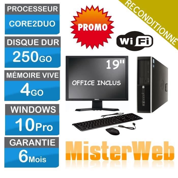 Top achat PC Portable PC complet HP Elite 6000 Pro SFF - HDD 250 Go Ram 4 Go -Win 10 - Wifi pas cher