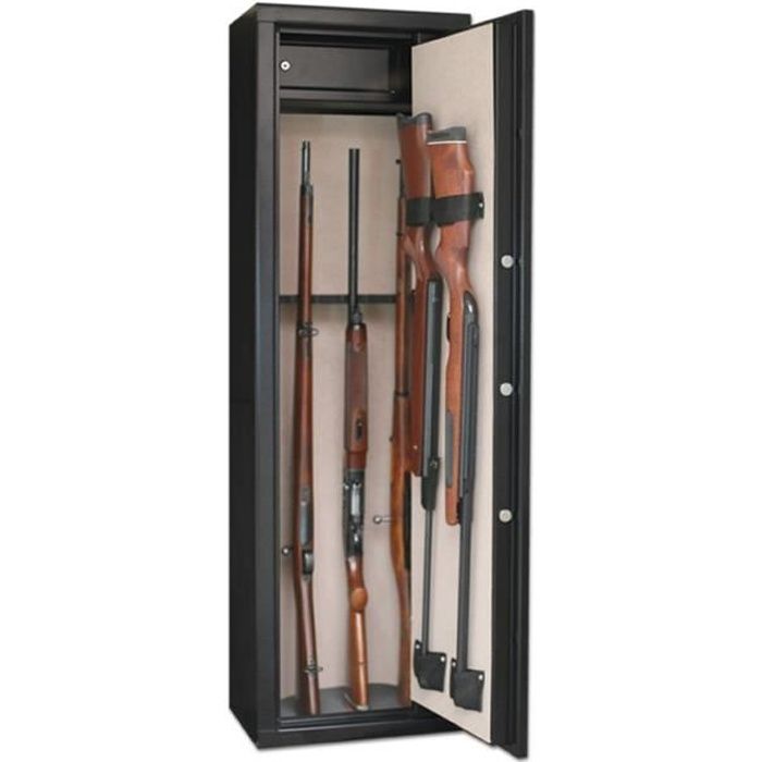 Armoire forte Infac Classic CLT10 / 10 armes - Serrure à clé Noir