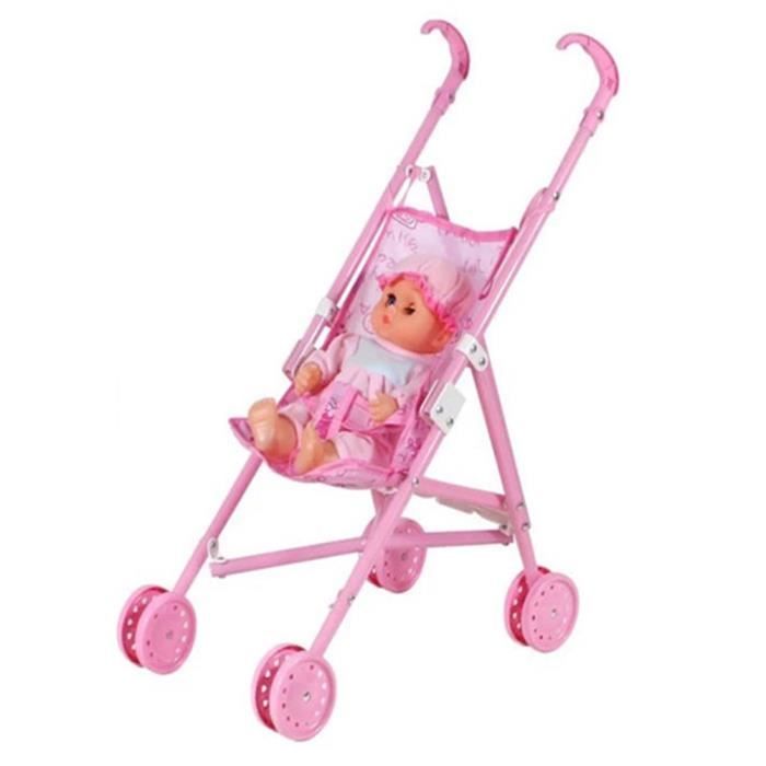 ESTINK Poupée de bébé avec ensemble de chariot Bébé poupée avec chariot