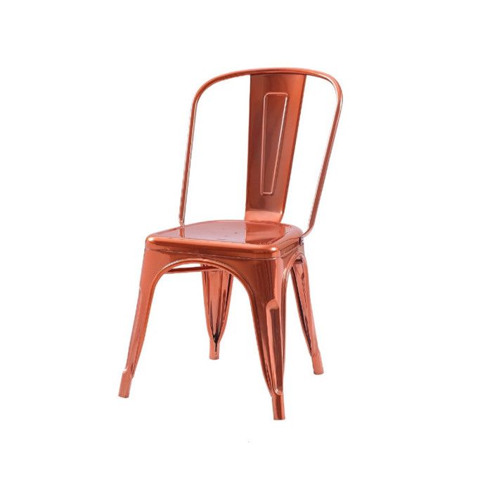 Chaise style industriel en métal couleur cuivre - Finition brillant