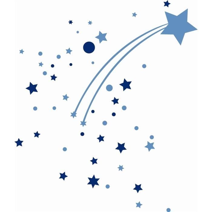 Sticker étoile filante bleue - Cdiscount Maison
