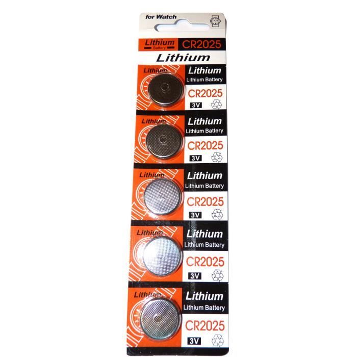 Lot De 5 Piles Bouton CR2016 3V Lithium - Pour Montres, Calculatrices, Télécommandes - Longue Durée De Vie - 7