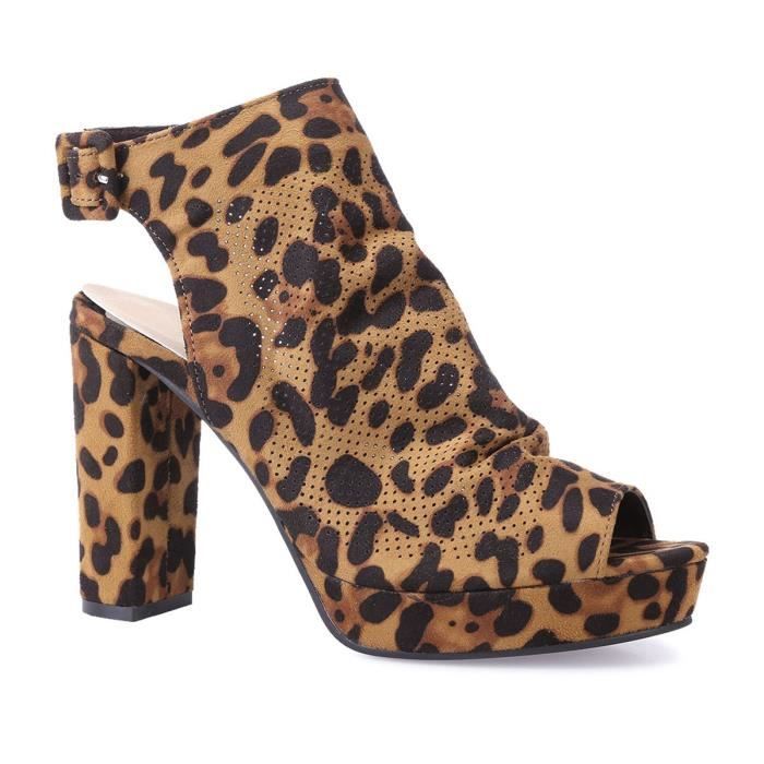 bottines plates leopard