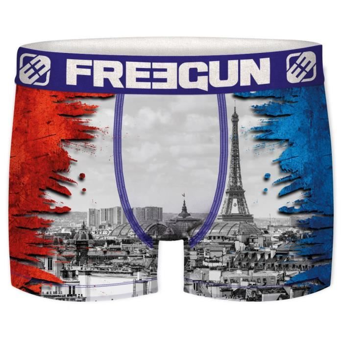 FREEGUN Boxer Homme Lot De 4 - Respirant, Stretch - Doublure Coton - Parfait Pour Le Sport
