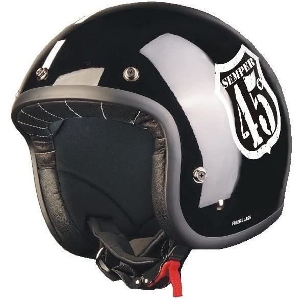 Casque Moto Jet Cafe Racer - Homologué ECE 22-05 - Taille L (59-60 Cm) - Bleu - 4