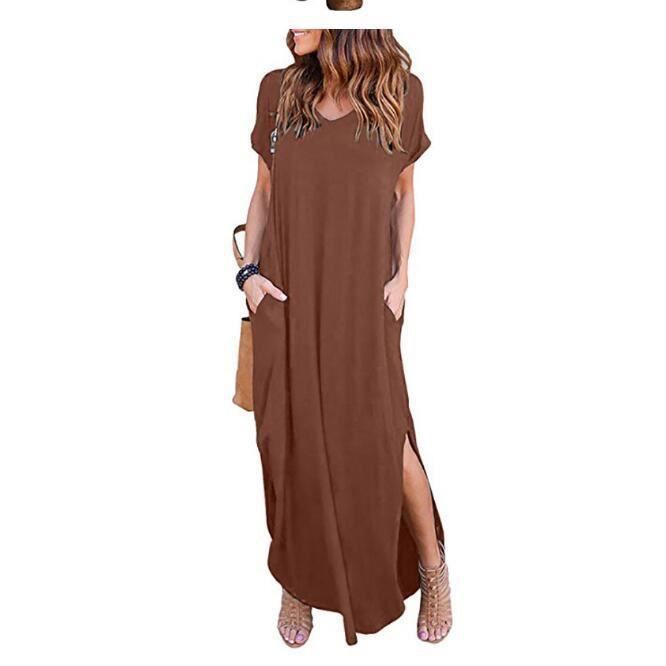 Robe longue décontractée imprimée à manches longues