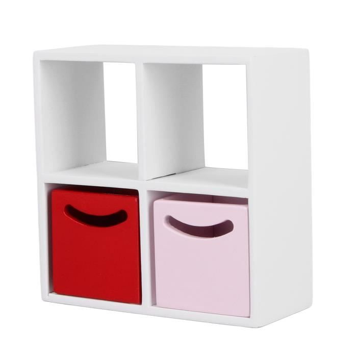 Placard De Poupée En Plastique 15,6x15,6x3,8 Cm – Avec Cintres Et Tringle, Meuble Miniature De Rangement, Pour Maison De Poupée