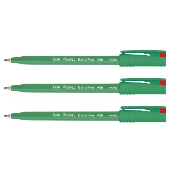 Pentel R50 Pointe Fine Stylos Roller Pentel R50 - Pointe 0,8mm - Lot De 3 - 76% Recyclés Pentel Roller R50