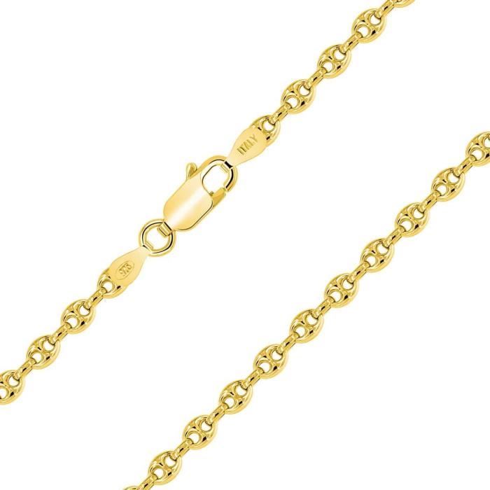 Chaîne De Cheville Argent 925 Plaqué Or Rose - Maille Figaro, Largeur 1.5 Mm - Bijou Qualité Italie - 12