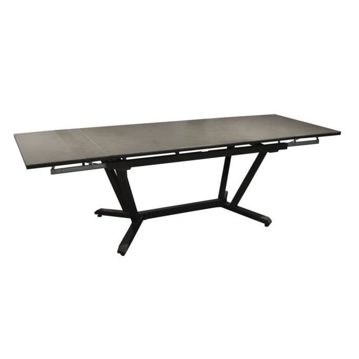 Table de jardin Vita 150/200/250 cm, plateau Kedra® alu ceram kedra - graphite/alley